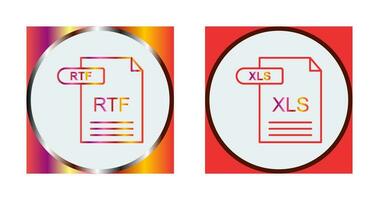 RTF and XLS Icon vector