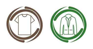 Plain T Shirt and Stylish Jacket Icon vector