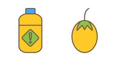 Vegetable plant and Pesticide Icon vector