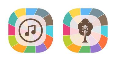 Music Player and Tree Icon vector