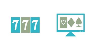 online gambling and triple sevens Icon vector