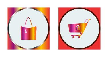 checkout and lcoked cart Icon vector