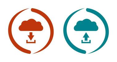 download from cloud upload to cloud  Icon vector