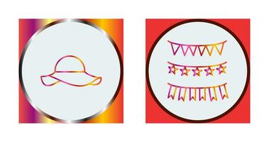 Garlands and Woman Hat Icon vector