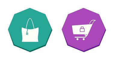 checkout and lcoked cart Icon vector