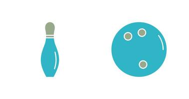 bowling pin and bowling ball Icon vector