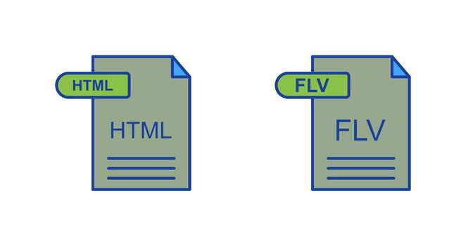 HTML and FLV Icon vector
