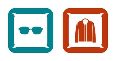 lentes y chaqueta icono vector