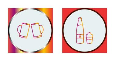 Beers Toasting and Beer Icon vector