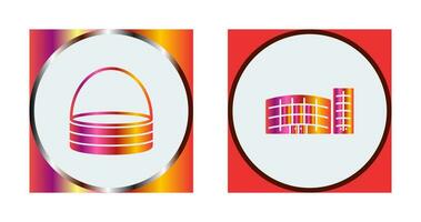 basket and shopping mall Icon vector