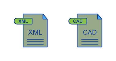 XML and CAD Icon vector