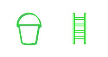 Water Bucket and Ladder Icon vector