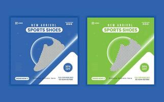 Sport fashion shoes brand promotion Social media post template vector pro