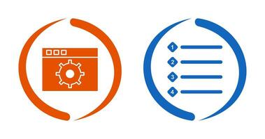 settings and numbered lists Icon vector