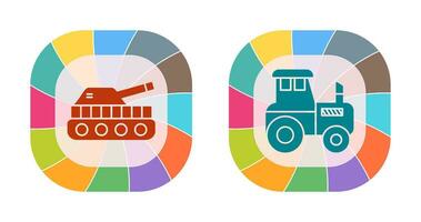 Tank and Tractor Icon vector