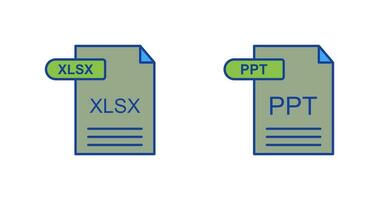 XLSX and PPT Icon vector