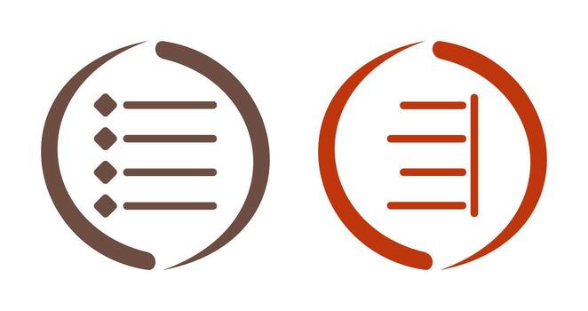 con viñetas lista y Derecha alinear icono vector