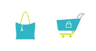 checkout and lcoked cart Icon vector
