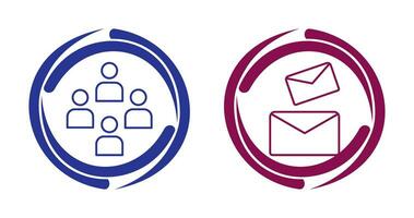 red grupo y mensajes icono vector