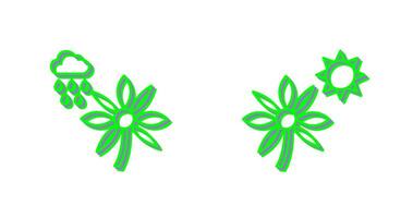 Flower with rain and Flower  Icon vector