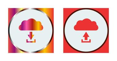 download from cloud upload to cloud  Icon vector