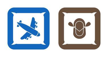 Landing Airplane and Dinghy Icon vector