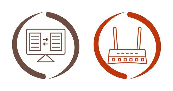 File Sharing and Router Icon vector