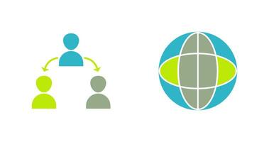 connected user and globe Icon vector