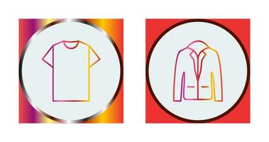 Plain T Shirt and Stylish Jacket Icon vector