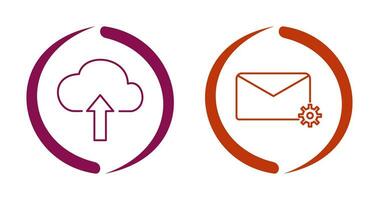 Upload to Cloud and Message Settings Icon vector