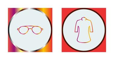 señoras camisa y Gafas de sol icono vector