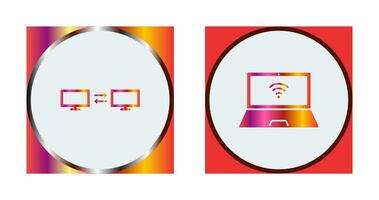 sharing system and connected laptop Icon vector