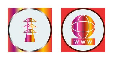 tower and world wide web Icon vector