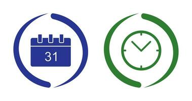 icono de calendario y reloj vector