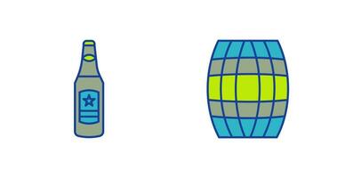 Beer Bottle and Barrel Icon vector