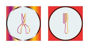 Scissor and Comb Icon vector