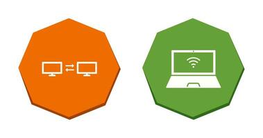 sharing system and connected laptop Icon vector