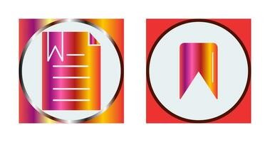 bookmarked document and Bookmark Icon vector