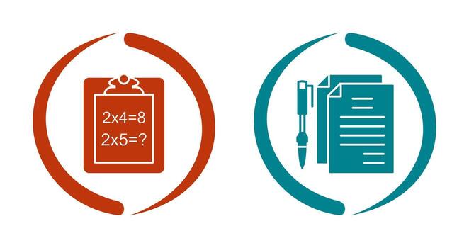 Solving Question and Document and Pen Icon vector