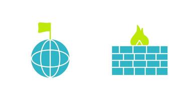 global signal and firewall Icon vector