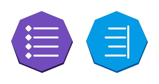 con viñetas lista y Derecha alinear icono vector