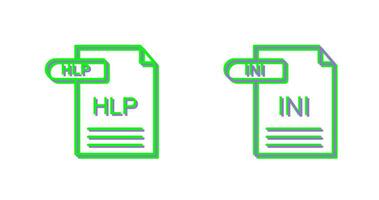 HLP and INI Icon vector