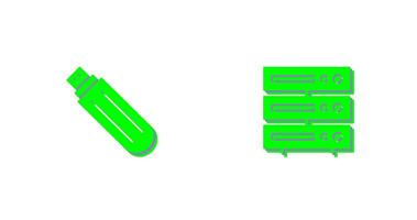 usb drive and server Icon vector