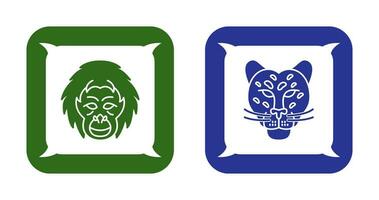 orangután y peligroso icono vector