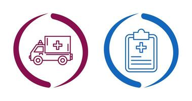 Ambulance and prescription Icon vector