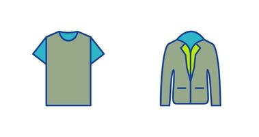 Plain T Shirt and Stylish Jacket Icon vector