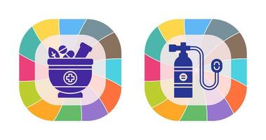 Herb and Oxygen Tank Icon vector