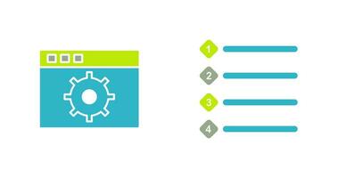 settings and numbered lists Icon vector