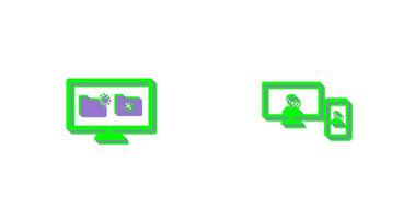 video call and corrupted data Icon vector