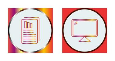 Reports and Computer Icon vector